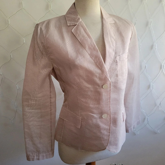 Pink Blazer | Semi-Sheer Mauve Jacket | Small - Picture 1 of 7